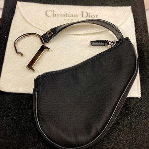 Christian Dior mini saddle bag coin/ key purse black never used